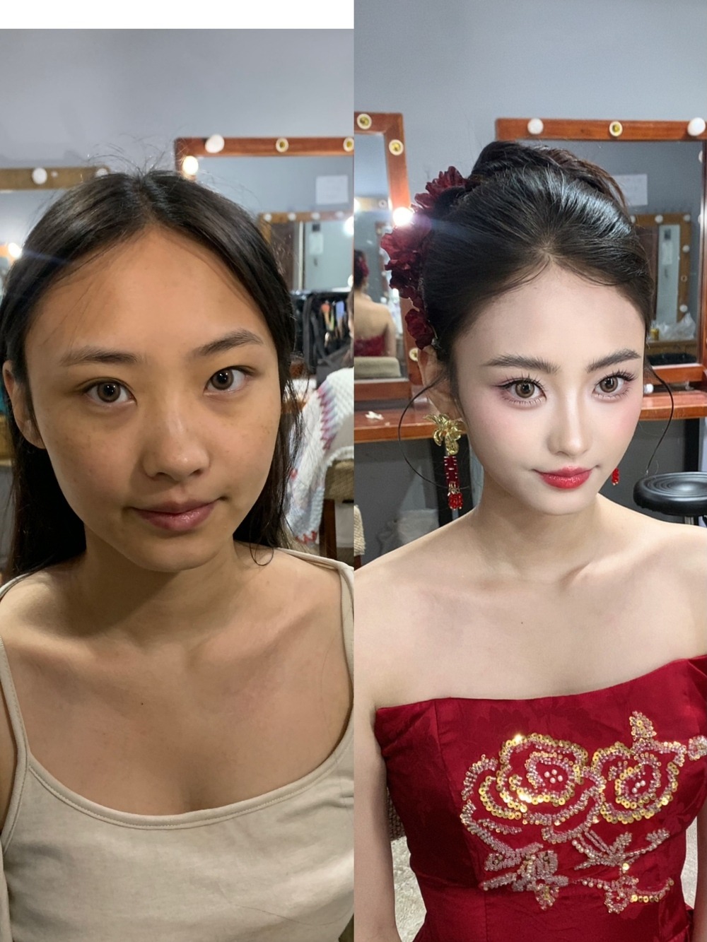 妆造对比