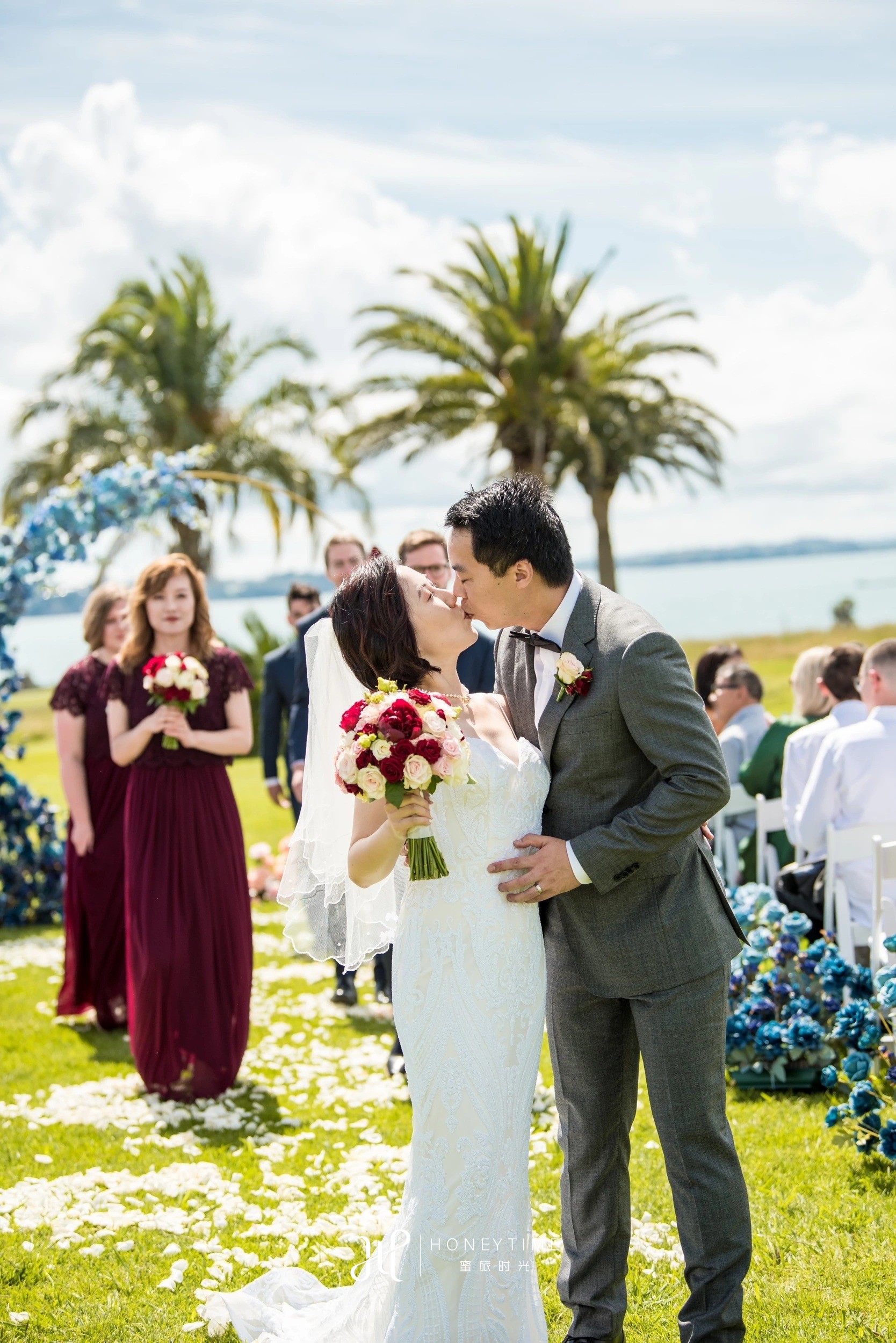 新西兰奥克兰海景高尔夫草坪婚礼(婚礼仪式)
