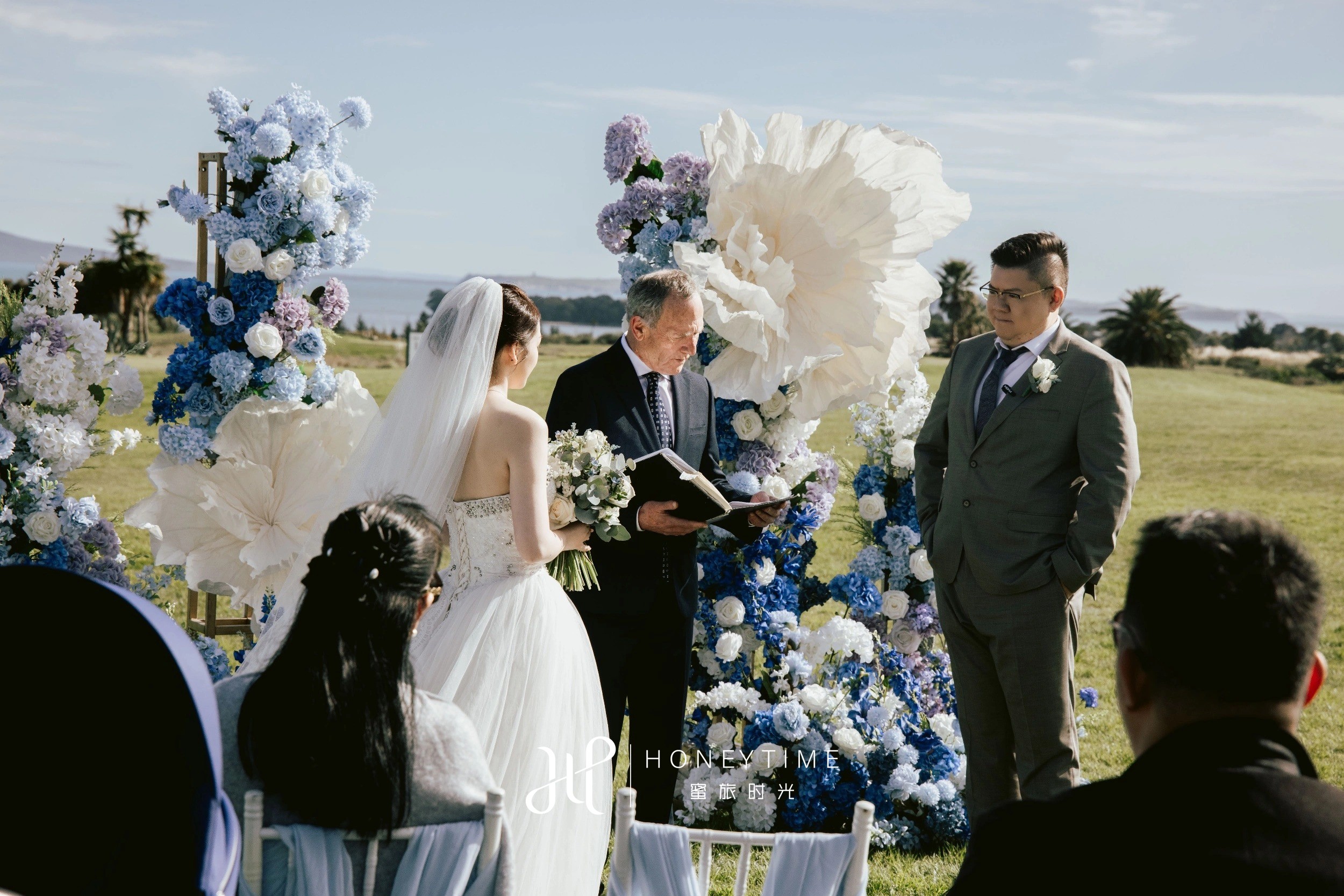 新西兰奥克兰海景高尔夫草坪婚礼(婚礼仪式)