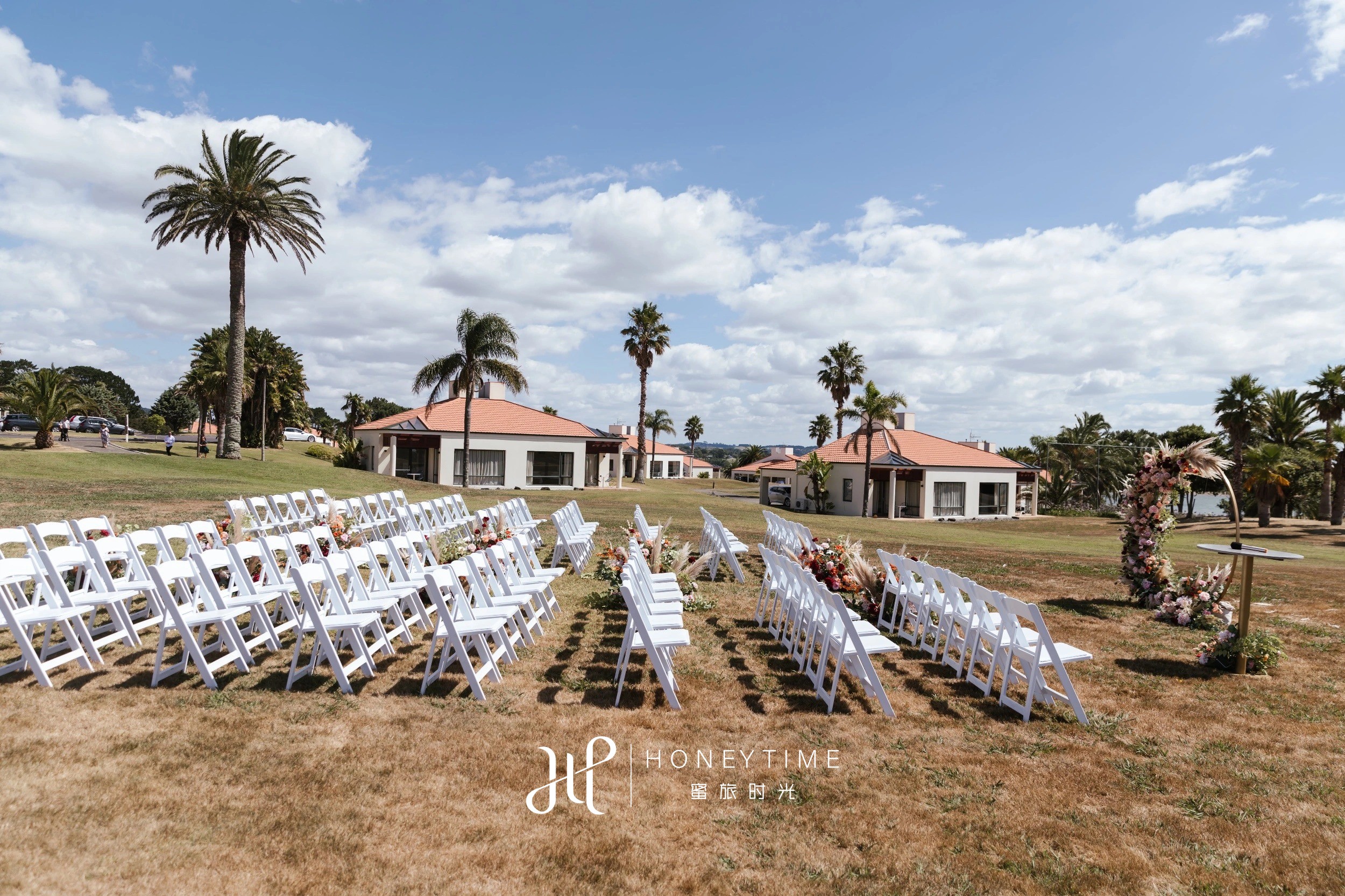 新西兰奥克兰海景高尔夫草坪婚礼(婚礼仪式)