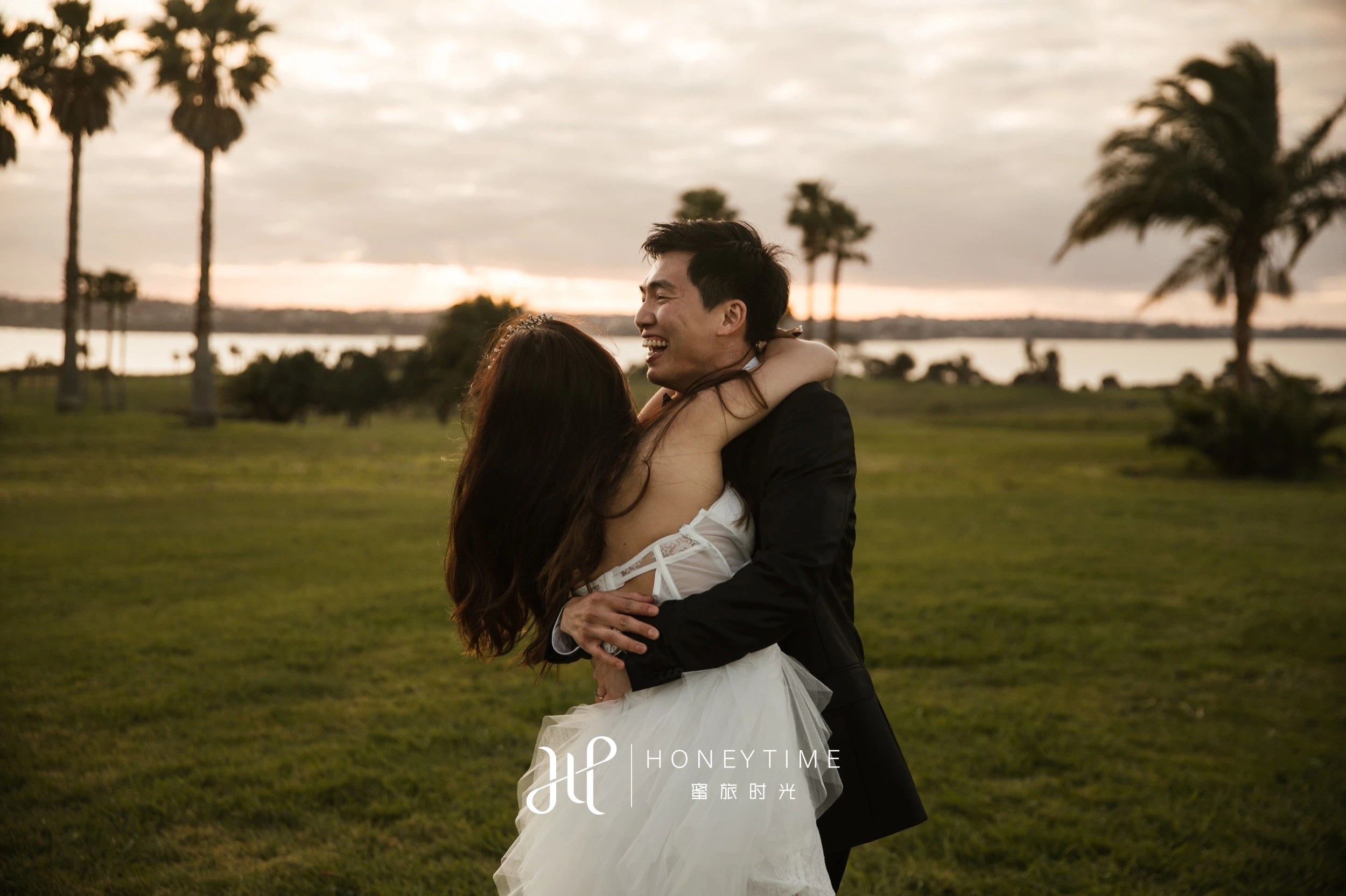 新西兰奥克兰海景高尔夫草坪婚礼(外景拍摄)