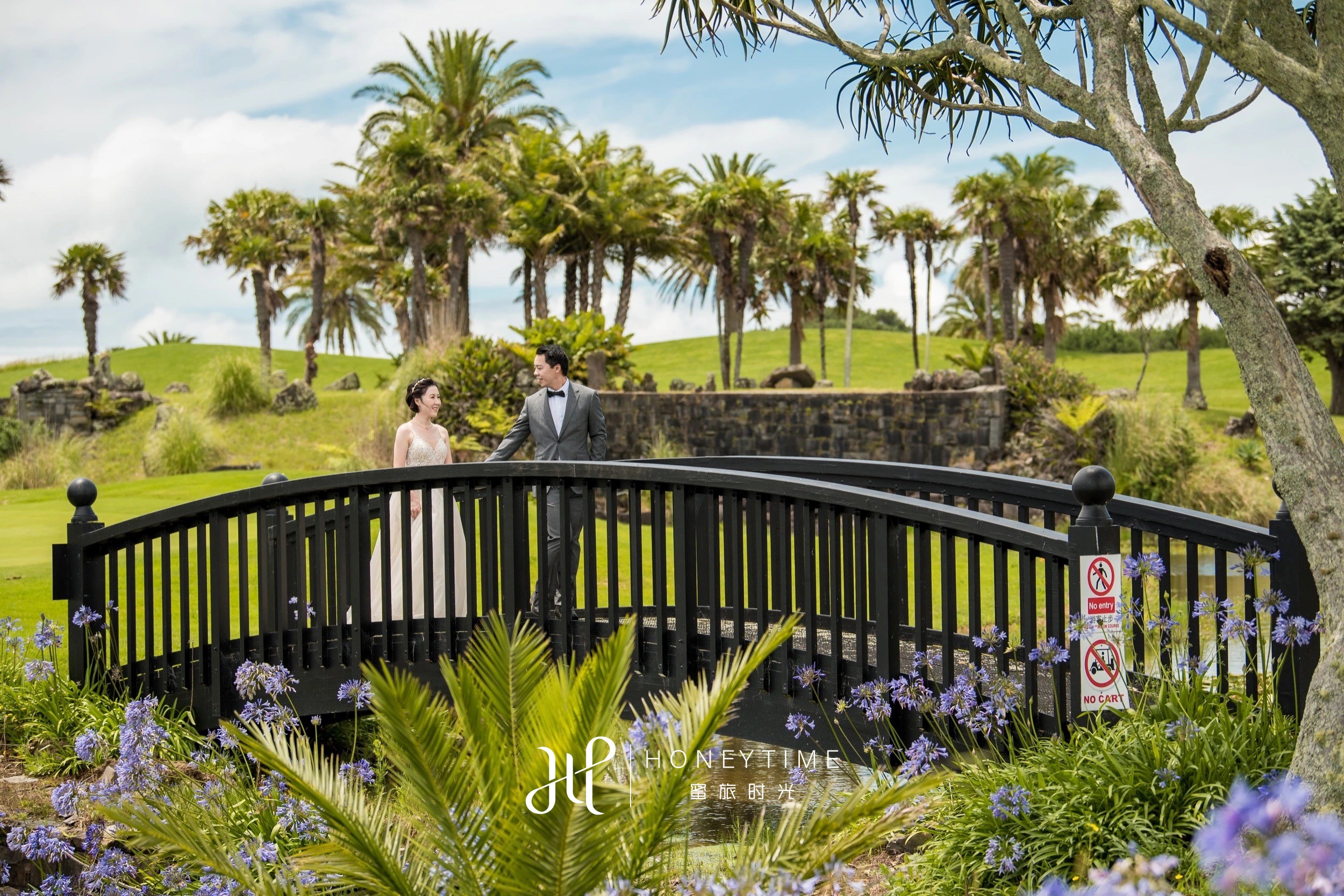 新西兰奥克兰海景高尔夫草坪婚礼(外景拍摄)