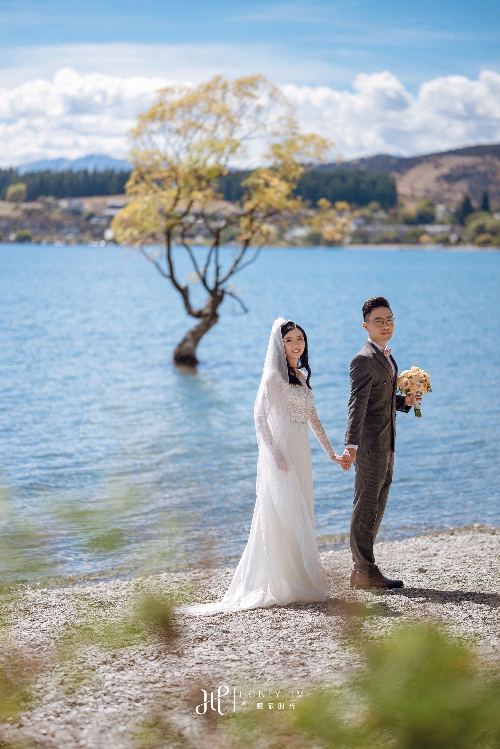 瓦纳卡山顶直升机婚礼(外景拍摄)